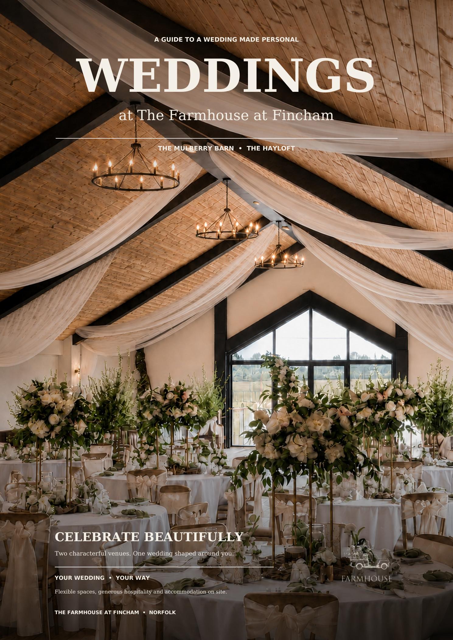 Front cover of The Farmhouse Weddings brochure